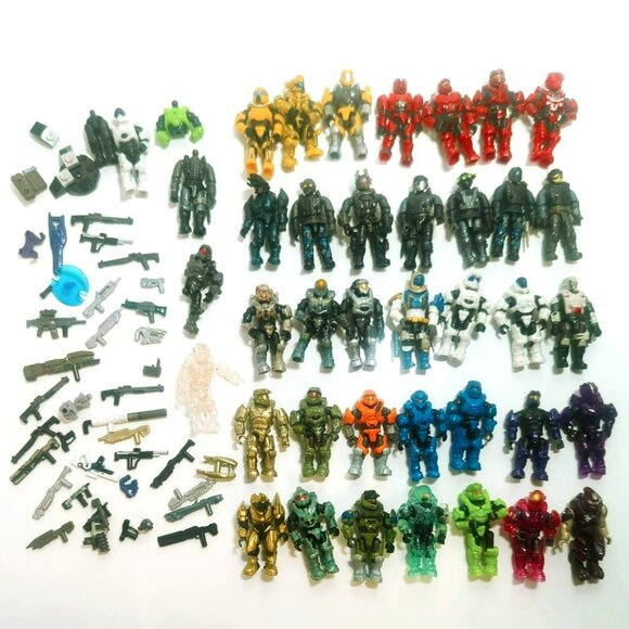 Mega Construx Halo Figures & Weapons Lot 35+ Mini Figures Accessories Collection - Picture 1 of 7